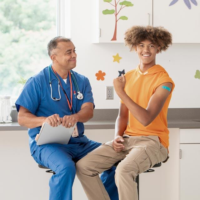 Common Questions-doctor vaccinating adolescent